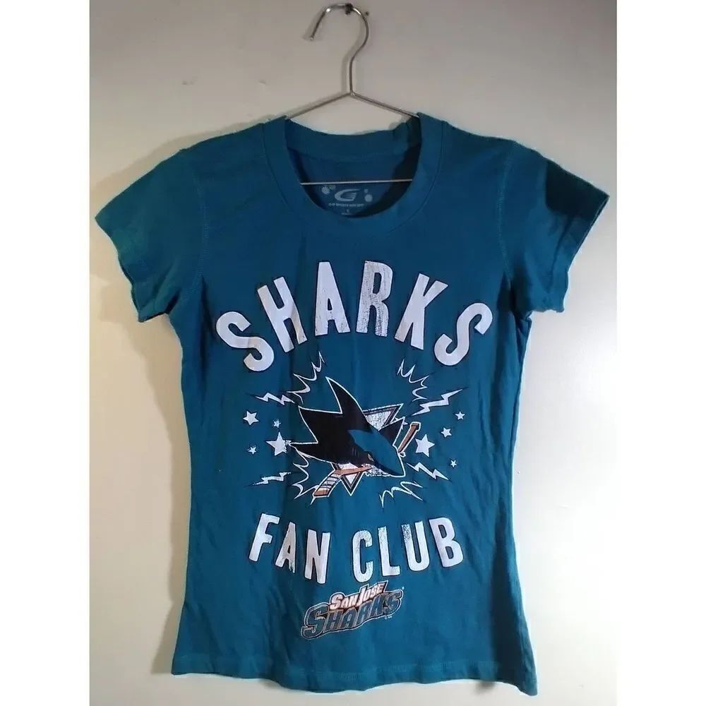 G-lll Sports For Her Sharks Fan Club Tee Size Small Teal